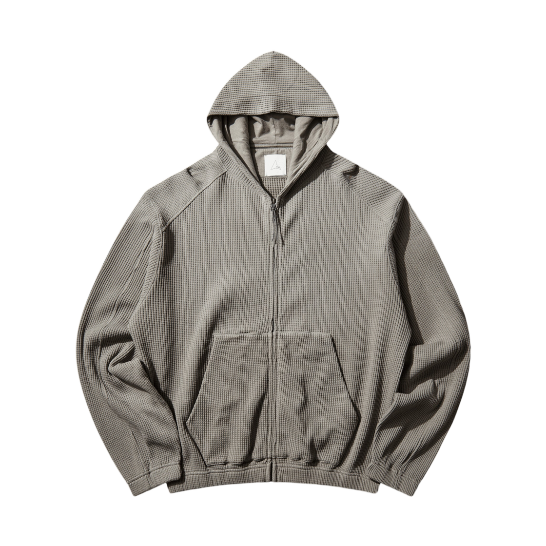 로아 비 썬 페이디드 오가닉 와플 집업 후드 그레이(ROA Bee Sun Faded Organic Waffle Zip Up Hoodie Grey)