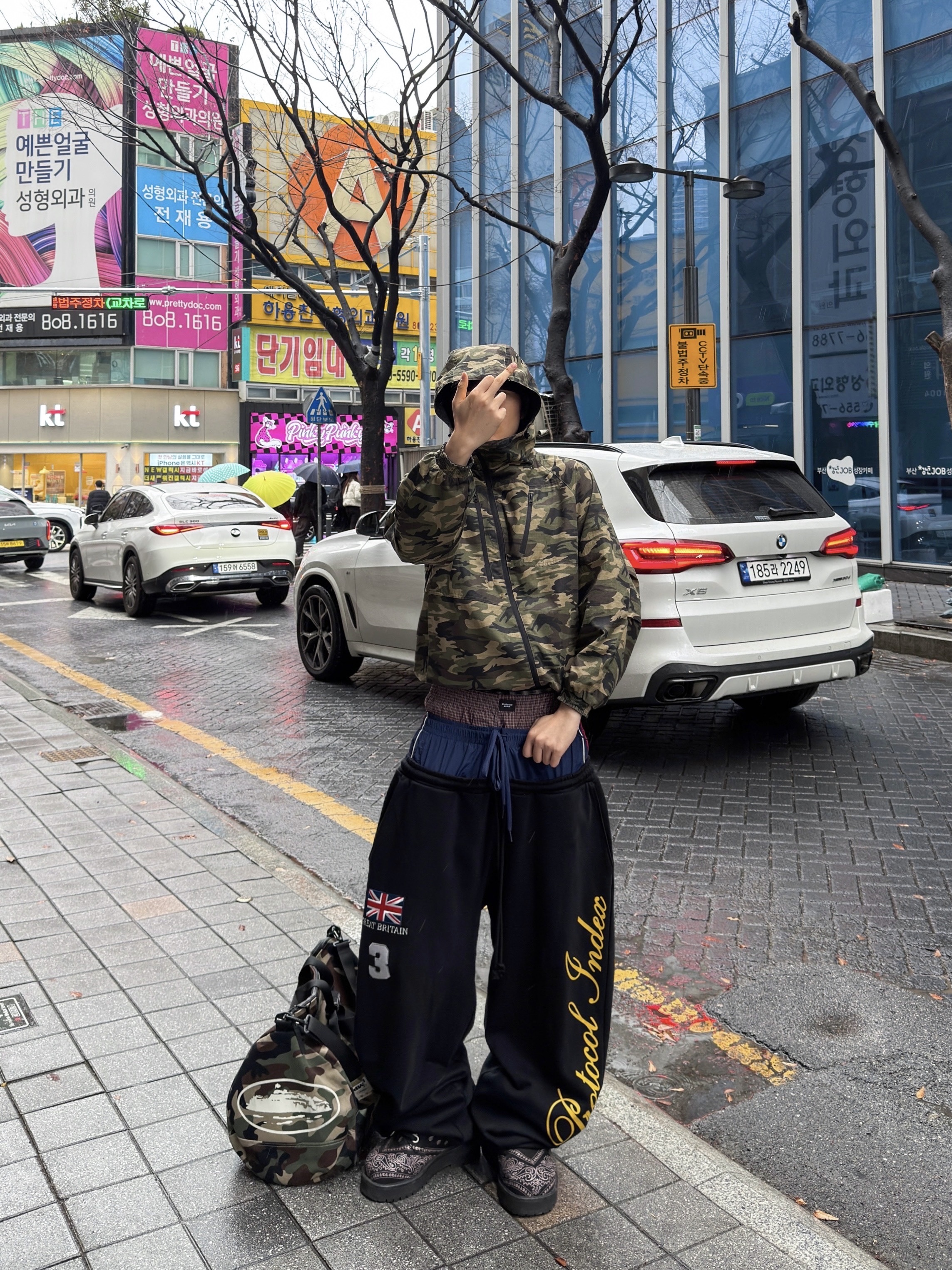 Protocol Index 3 Layered Sweatpants Black 착용 스타일 - 2