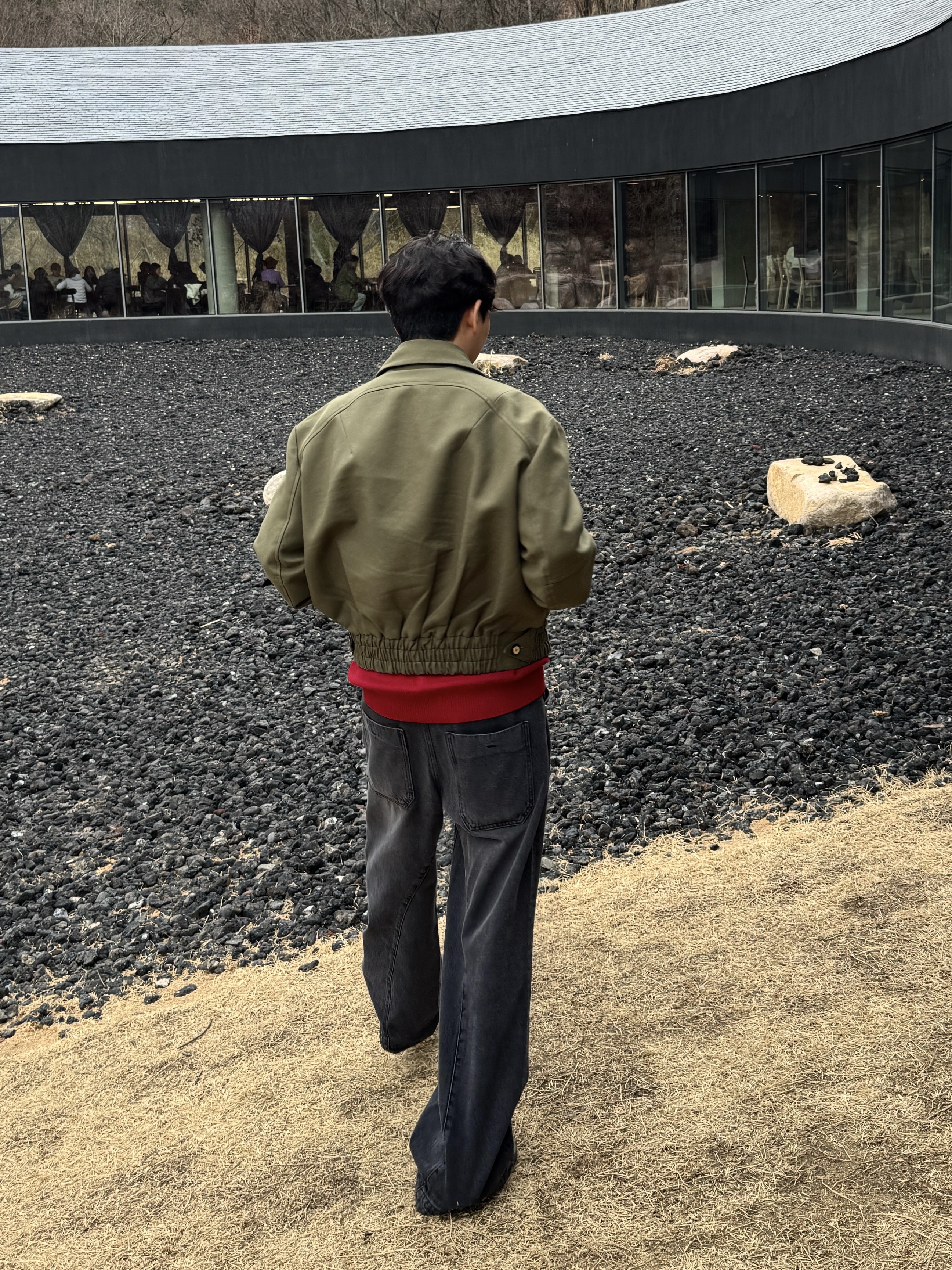 Noun Engineered Motion Denim Pants Black, Dr. Martens 1461 Crazy Horse Dark Brown 착용 스타일 - 5
