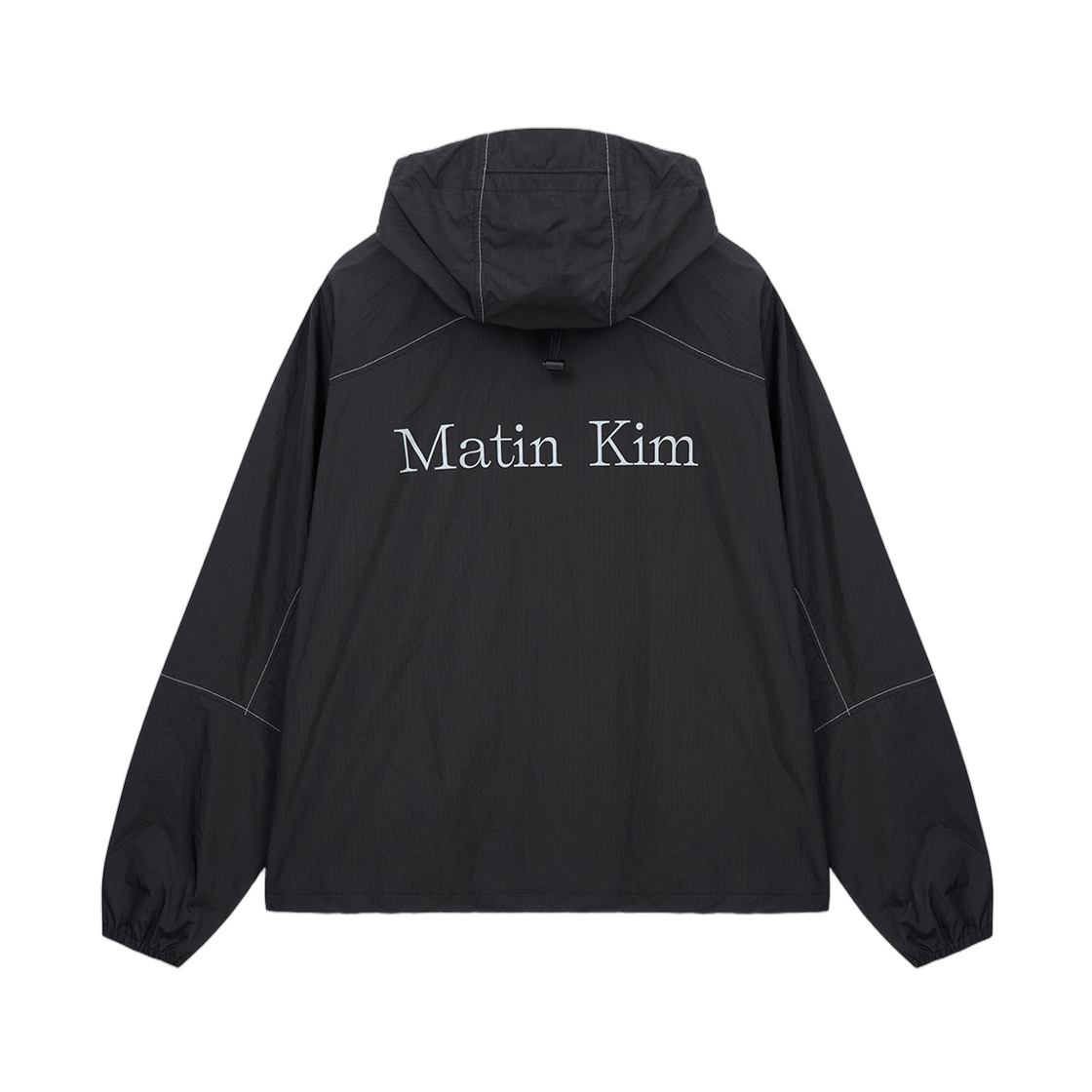 마뗑킴 백 로고 후디 윈드 브레이커 블랙(Matin Kim Back Logo Hoody Wind Breaker In Black) - 2