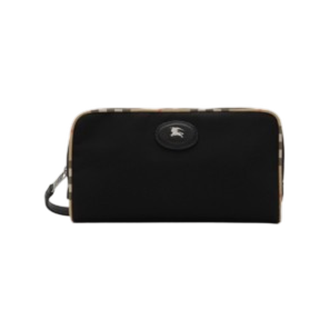 8123539 Burberry Medium Check Trim Travel Pouch Black