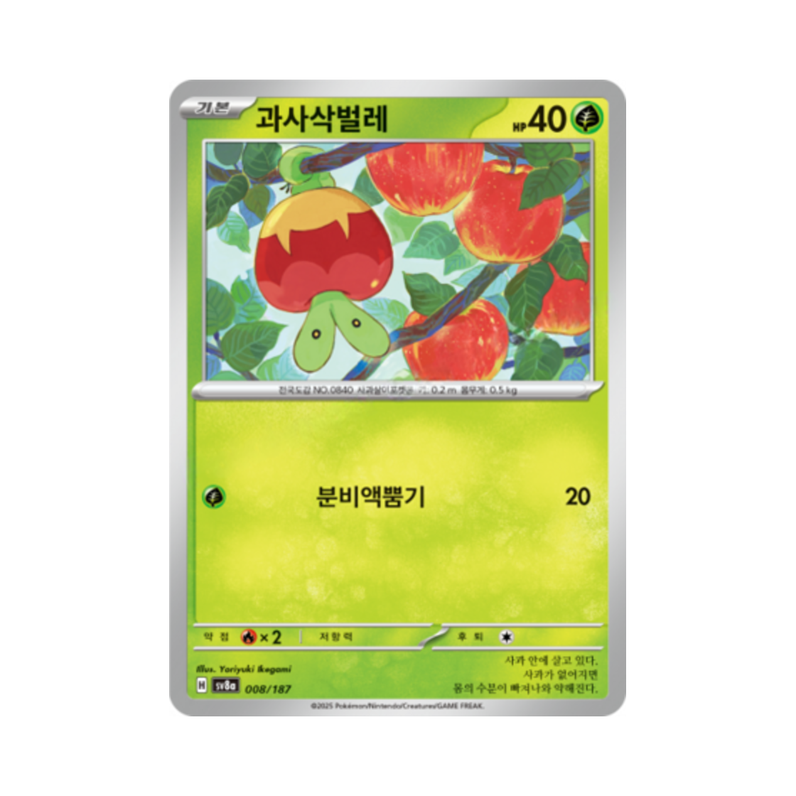 포켓몬 TCG 과사삭벌레 테라스탈 페스타 ex (한글판)(Pokemon TCG Applin Terastal Fest ex (Korean Ver.))