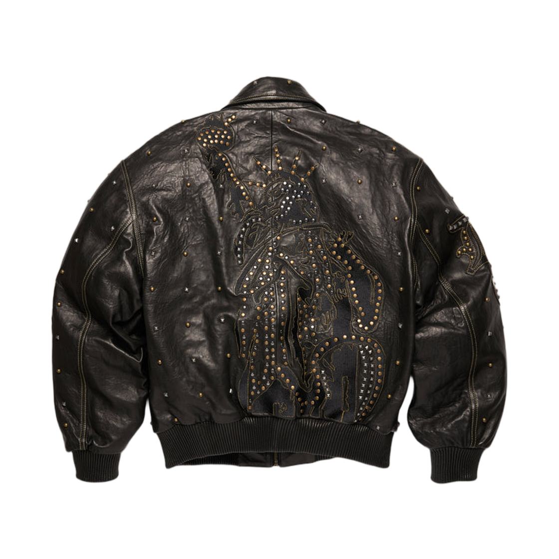 데님 티어스 리베르타스 스터드 레더 자켓 블랙(Denim Tears Libertas Studded Leather Jacket Black) - 2