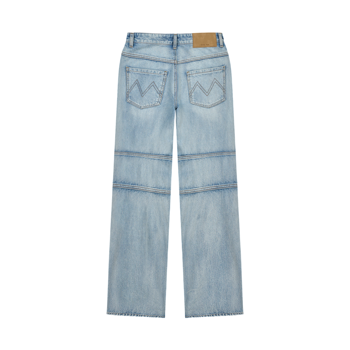 (W) 마뗑킴 패널 세미 와이드 데님 팬츠 라이트 블루((W) Matin Kim Panel Semi Wide Denim Pants In Light Blue) - 2