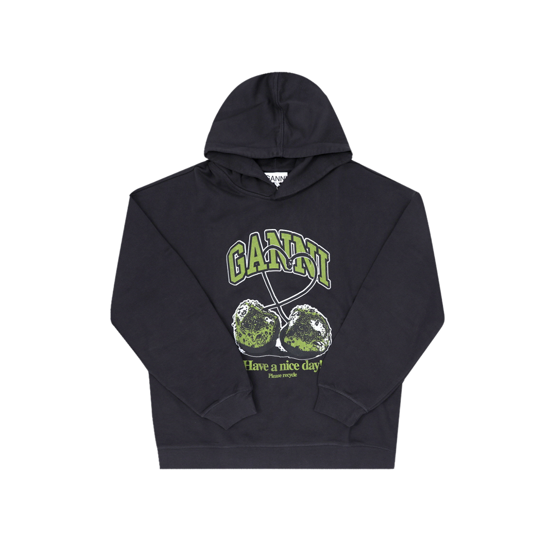 T4285 252 [20% 쿠폰] (W) Ganni Classic Drop Shoulder Cherry Print Hoodie Phantom