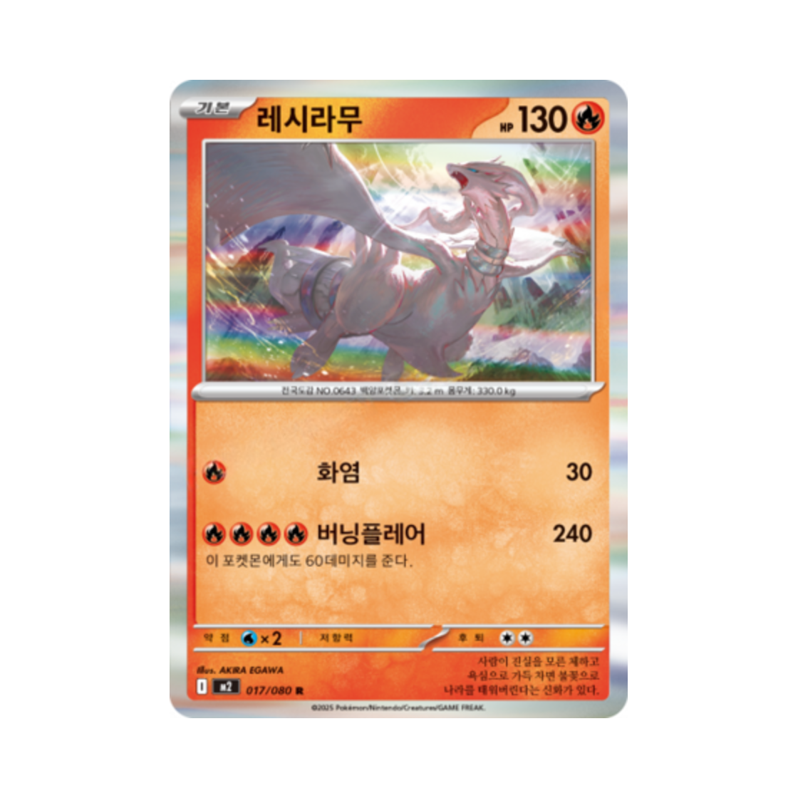 포켓몬 TCG 레시라무 R 메가 확장팩 인페르노 X (한글판)(Pokemon TCG Reshiram R Inferno X (Korean Ver.))