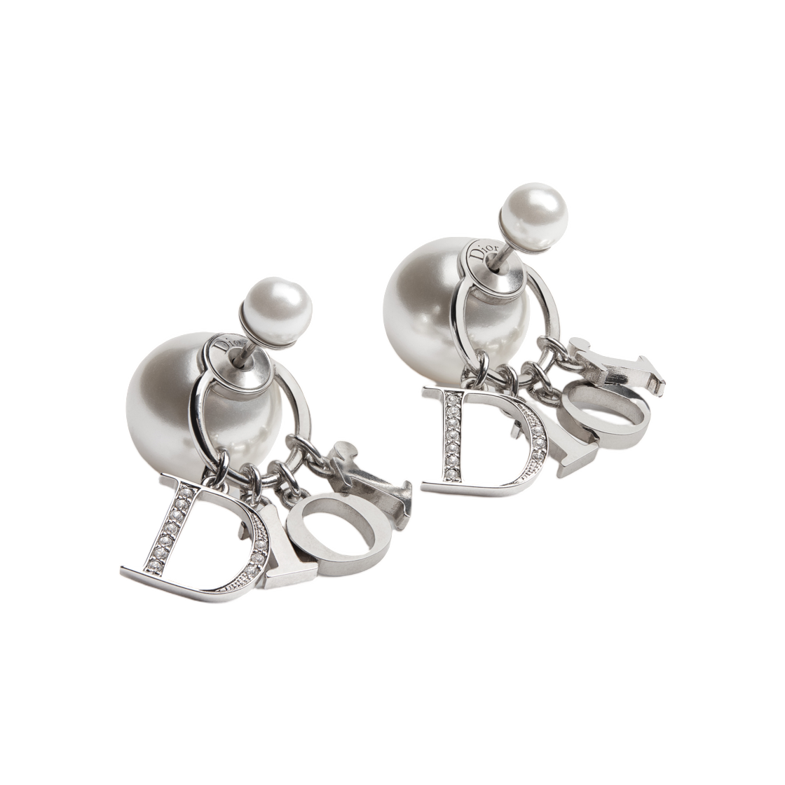 E4591WOMCY-D001 (W) Dior Tribales Earrings Finish Metal Resin Pearls And Crystals Silver