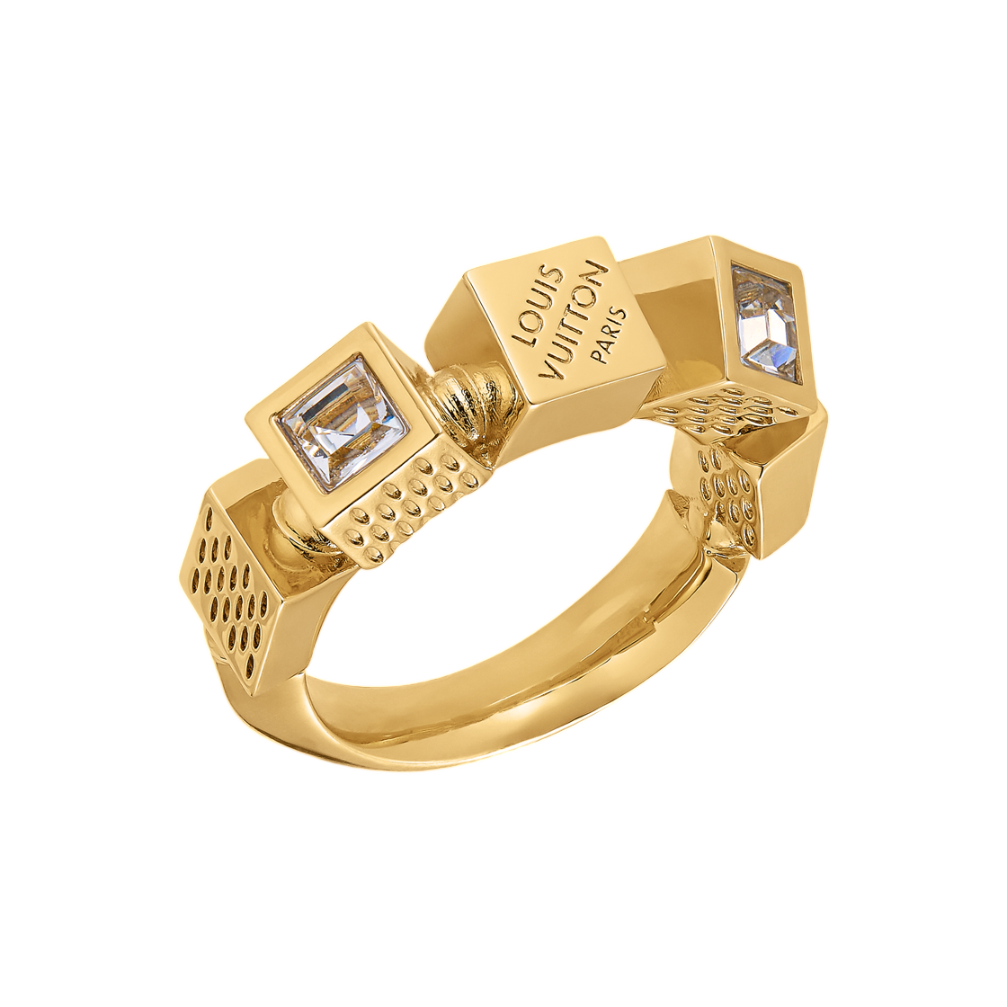MA070S (W) Louis Vuitton LV Cube Ring Gold