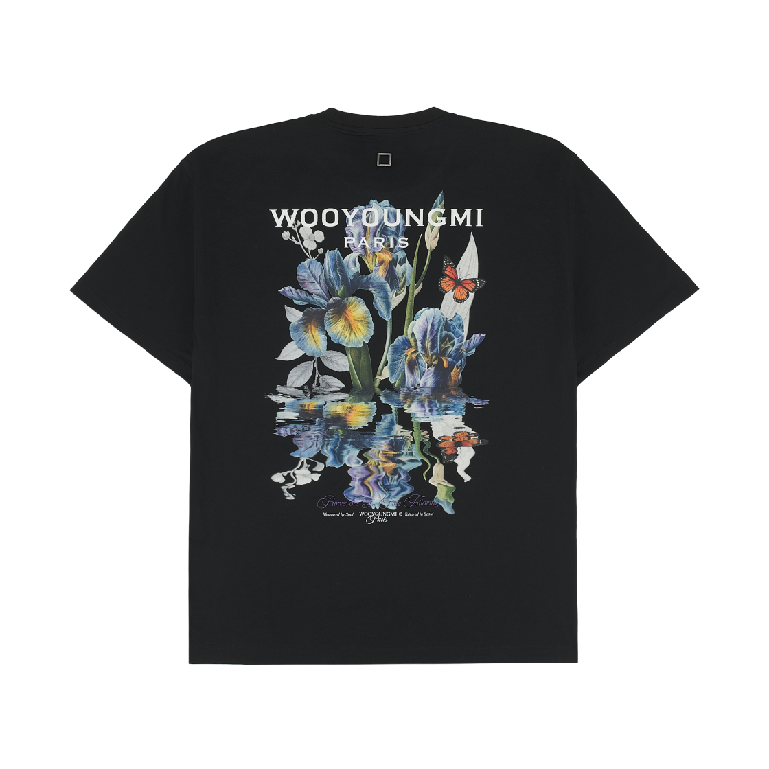 우영미 플라워 백로고 티셔츠 블랙 - 26SS(Wooyoungmi Flower Back Logo T-Shirt Black - 26SS)