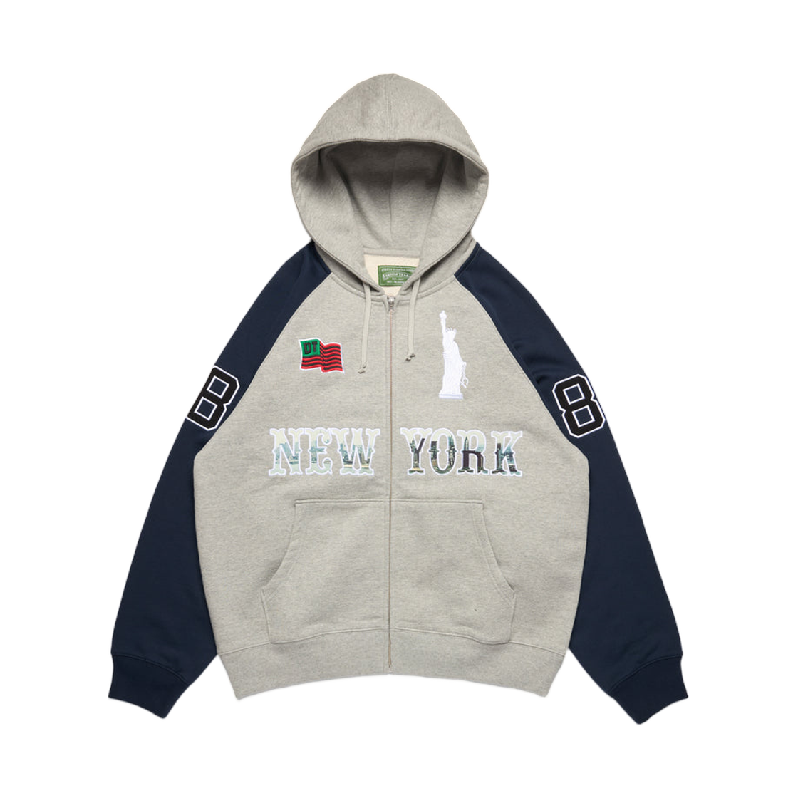 데님 티어스 리베르타스 럭비 집 후드 그레이 블루(Denim Tears Libertas Rugby Zip Hoodie Grey Blue) - 1