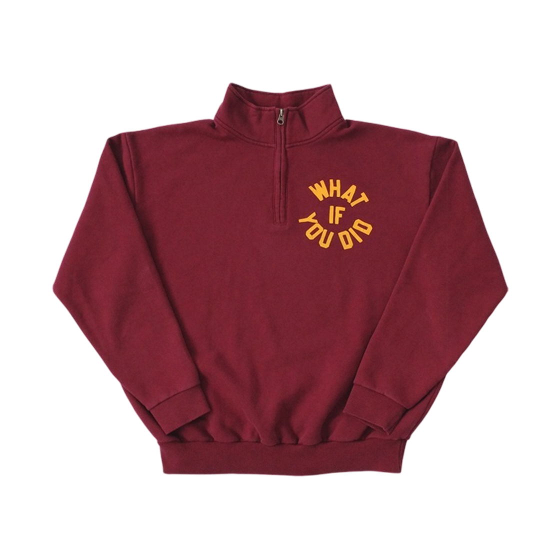 컬렉트 피시스 왓 이프 유 디드 Q 집업 스웨트셔츠 버건디(Collect Pieces What If You Did Q Zip-Up Sweatshirts Burgundy)