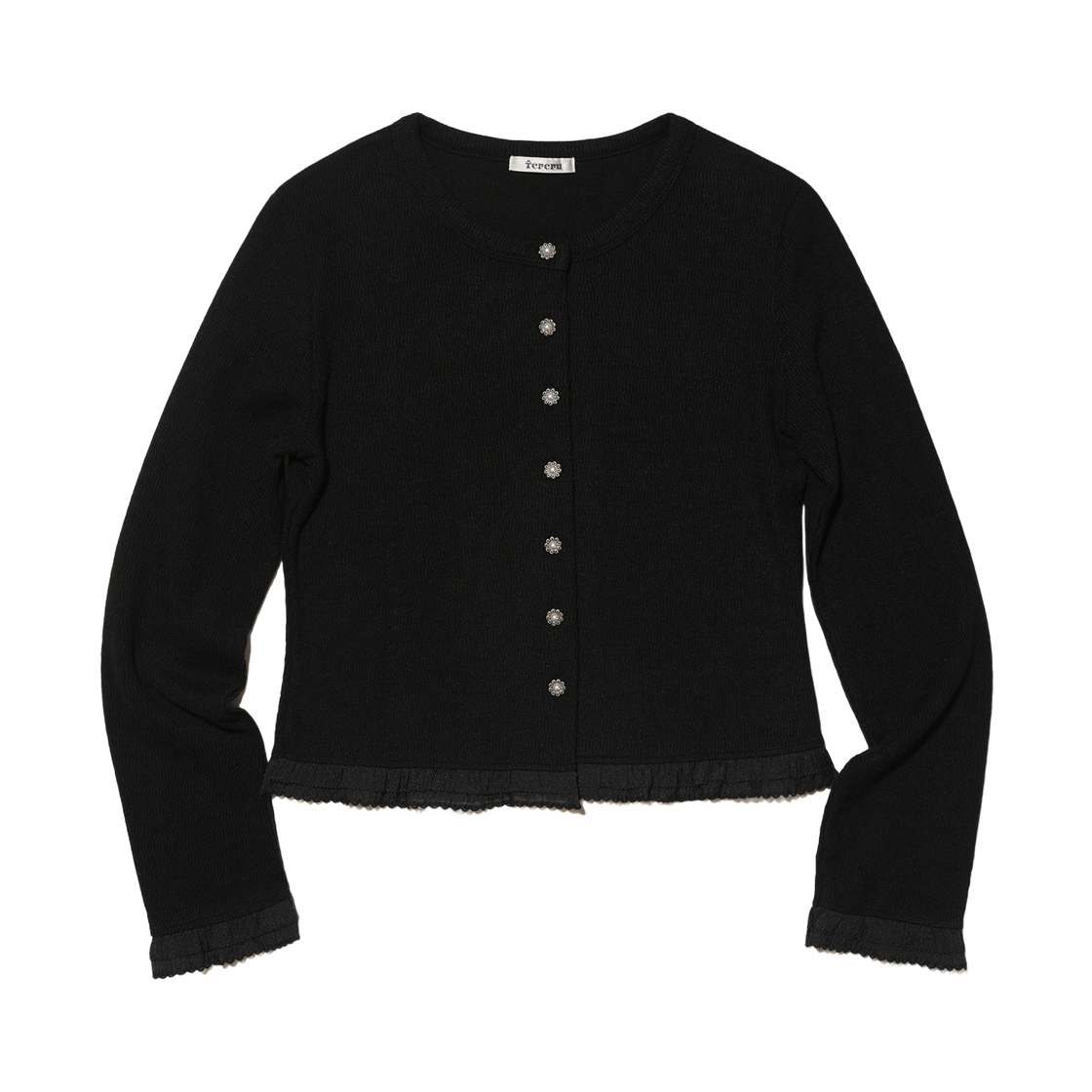 테레루 웨이브 라인 가디건 블랙(TERERU Wave Line Cardigan Black)