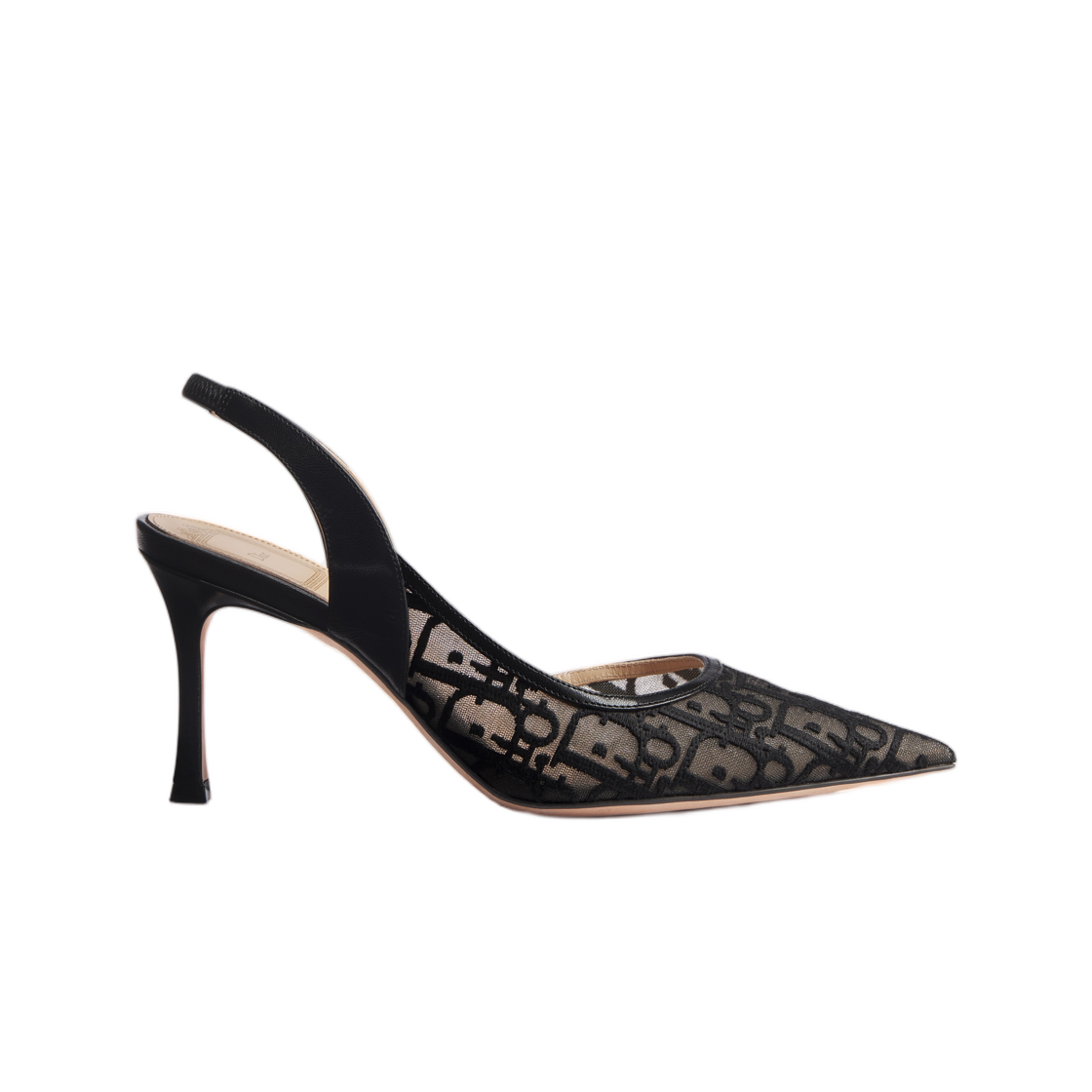 (W) 디올 아디오러블 슬링백 펌프 디올 오블리크 자수 메쉬 블랙((W) Dior Adiorable Slingback Pump Dior Oblique Embroidered Mesh Black)