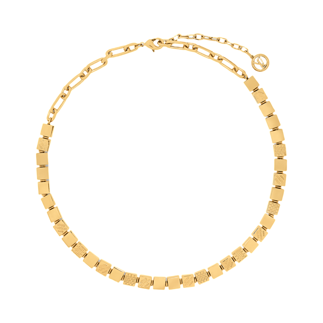 M03970 (W) Louis Vuitton LV Cube Necklace Gold