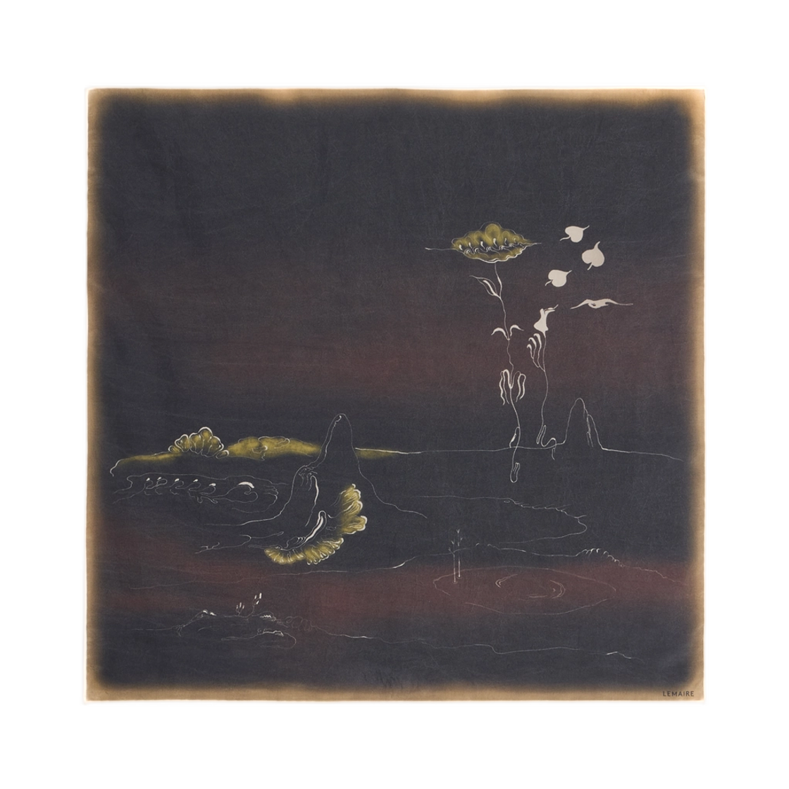 르메르 스카프 랜드스케이프 하보타이 60x60cm 실크 캐비어(Lemaire Scarf Landscape Habotai 60x60cm in Silk Caviar)