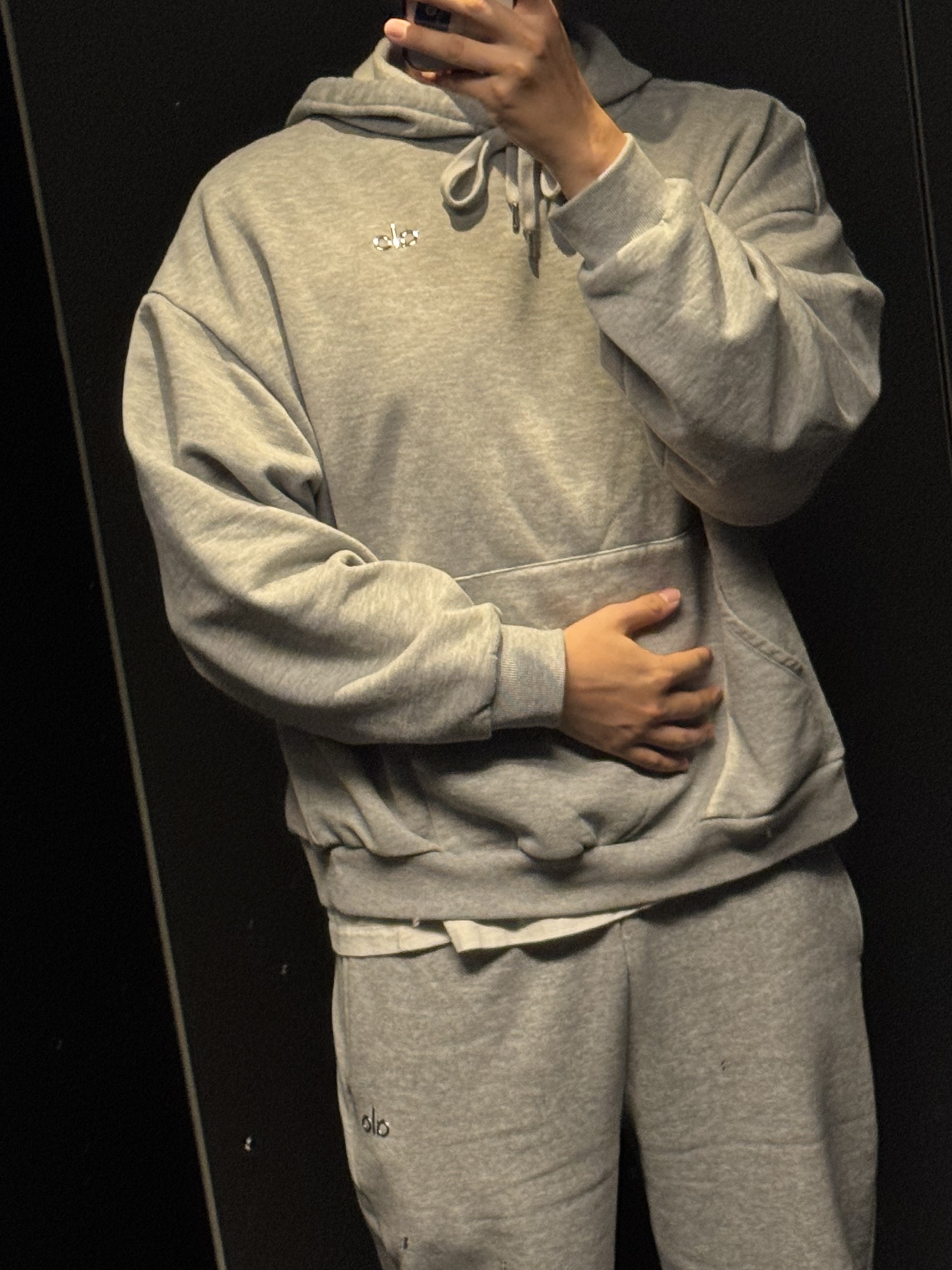 (W) Alo Yoga Accolade Hoodie Athletic Heather Grey, (W) Alo Yoga Accolade Straight Leg Sweatpants Athletic Heather Grey ์ฐฉ์ฉ ์คํ์ผ - 1