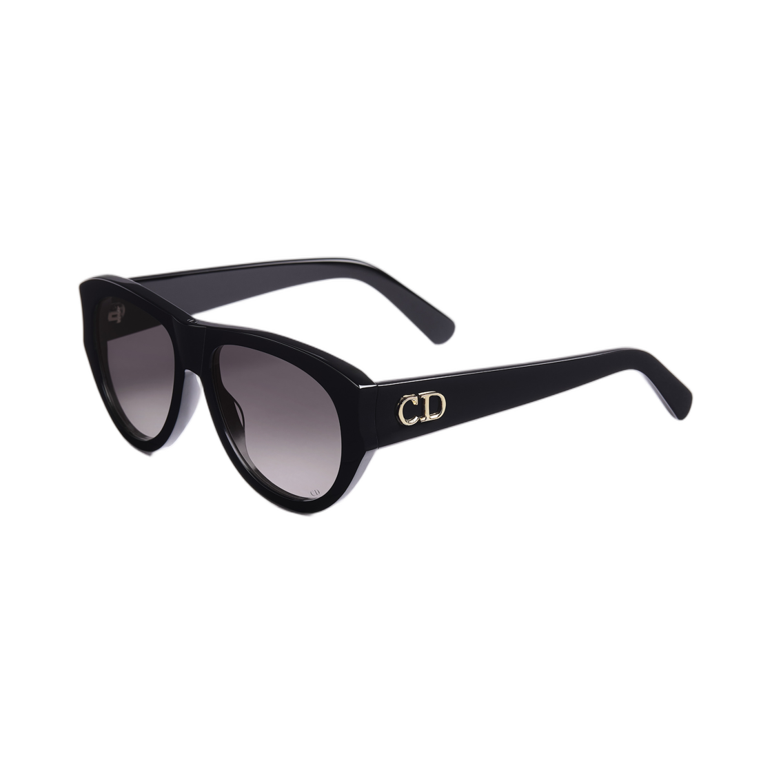 (W) 디올글로우 A1I 파일럿 선글라스 샤이니 블랙((W) Diorglow A1I Pilot Sunglasses Shiny Black) - 2