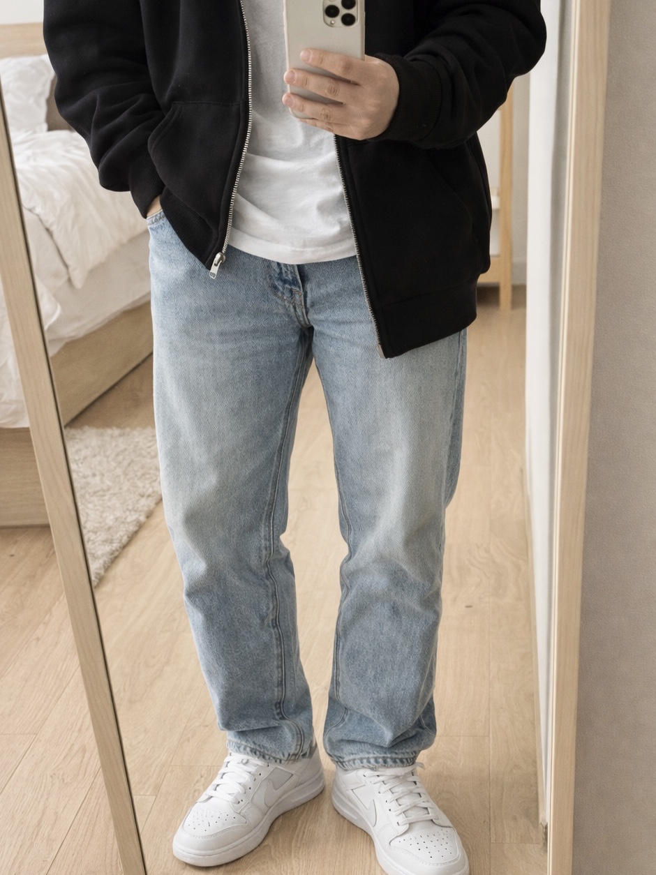 Nike Dunk Low Retro White Pure Platinum 착용 스타일