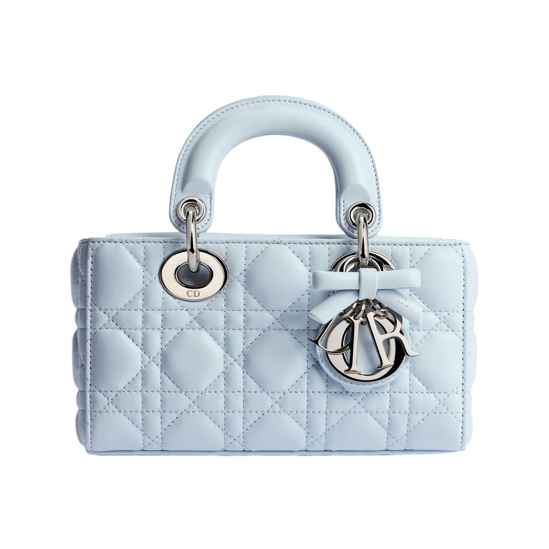 M0636PUQA-M39Z Dior Mini Lady D-Joy Bag Cannage Lambskin Ice Blue