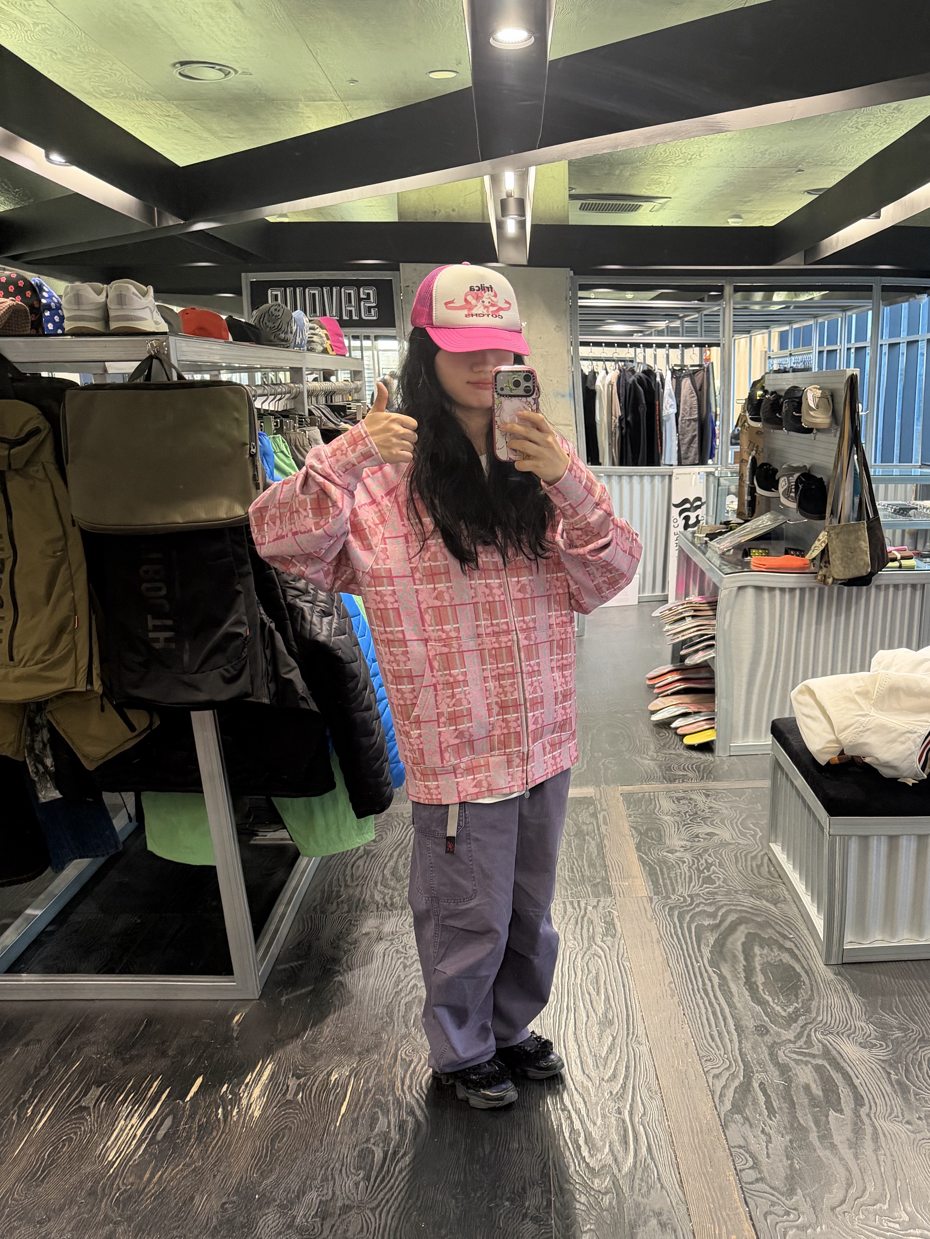 Cotchs X Frilca  Frico Trucker Cap Pink 착용 스타일