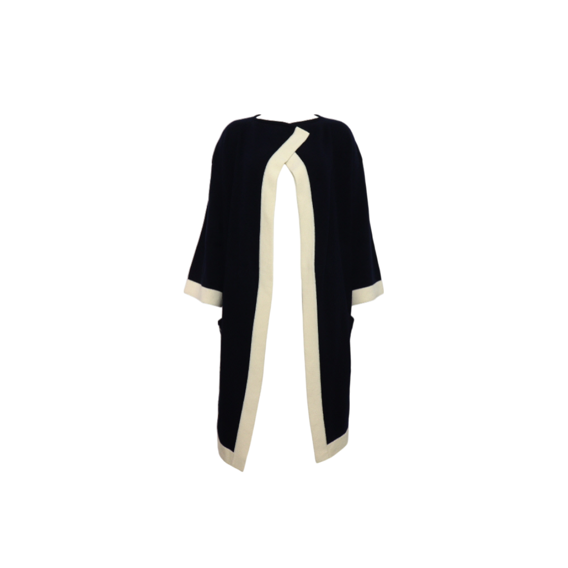 ITQSU8EVBQDO Chanel Dark Navy Cashmere Women's Long Cardigan Jacket