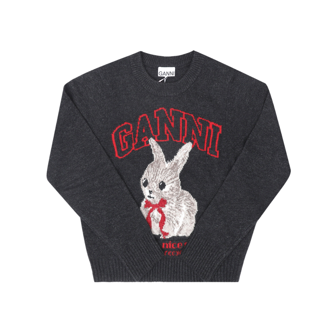 A1070047 252 [20% 쿠폰] (W) Ganni Graphic Wool Jumper Phantom