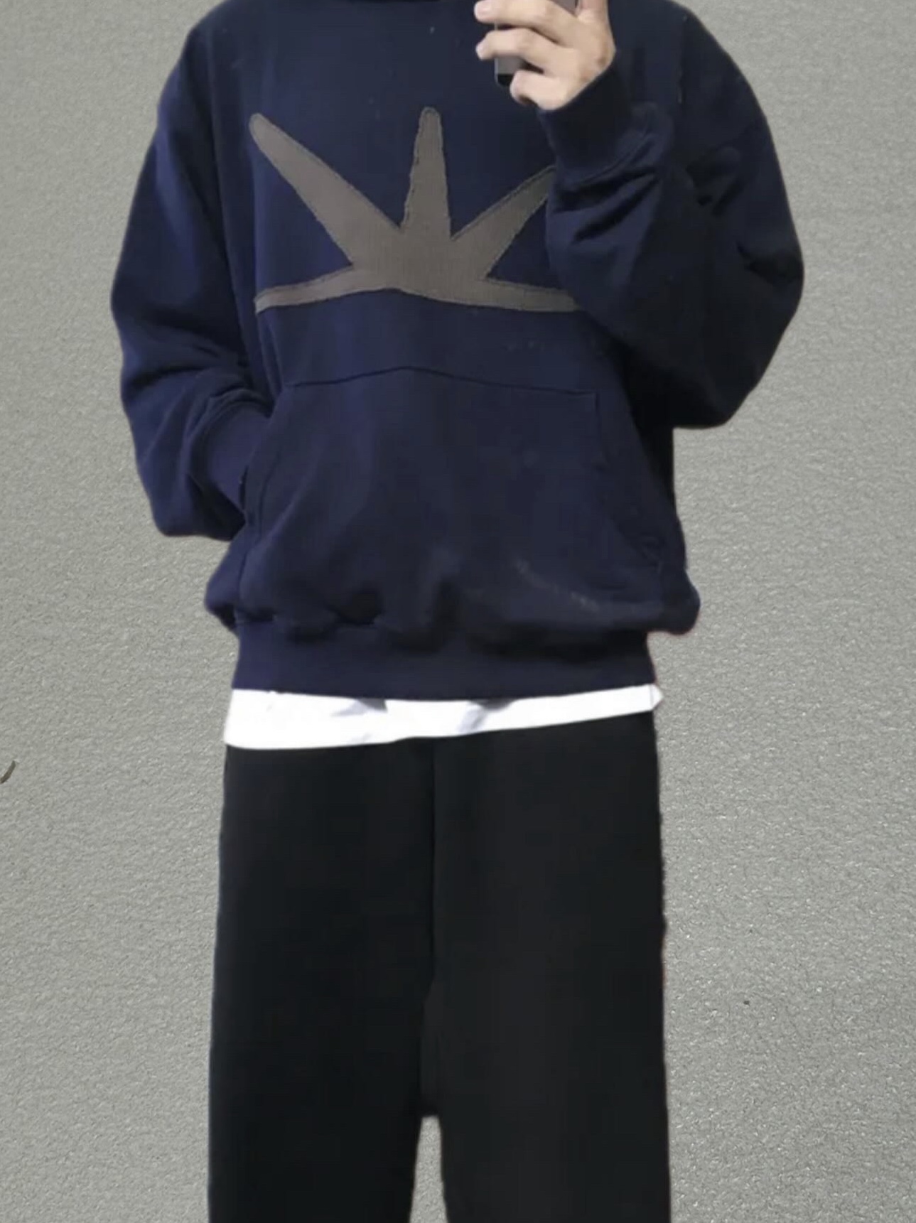 [더블적립] sunlovetour Daybreak Hoodie Navy 착용 스타일