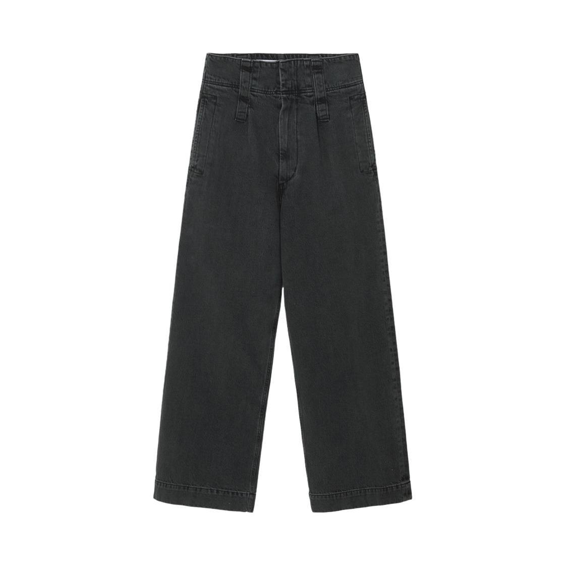 순진 뉴하이라이즈 와이드레그 팬츠 블랙(SOONJEANS New Highrise Wide Leg Pants Black)