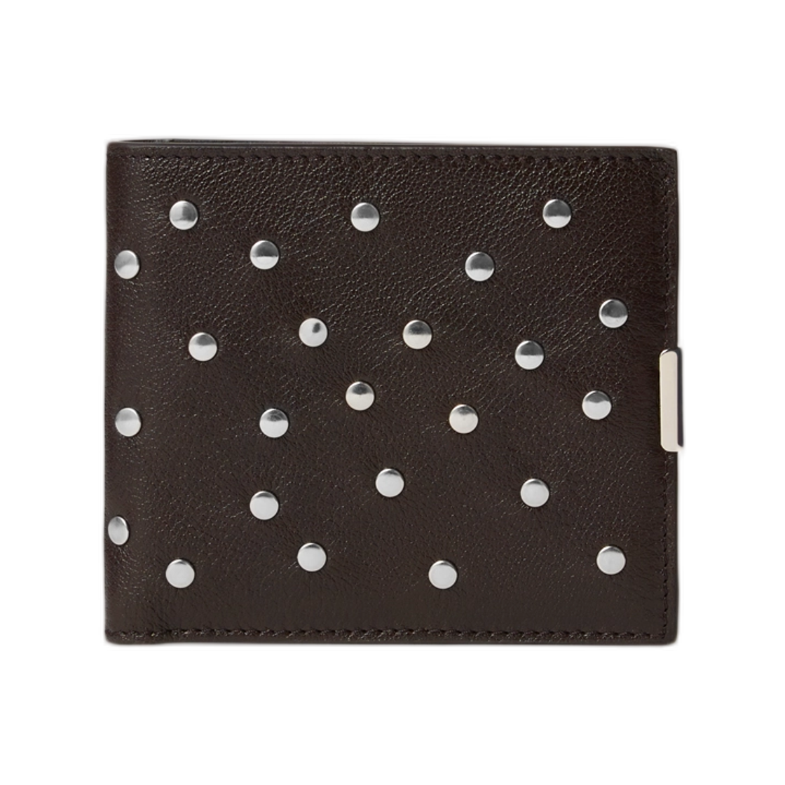 르메르 소프트 탭 스터드 닷 바이폴드 월렛 레더 다크 초콜릿(Lemaire Soft Tab Studs Dots Bifold Wallet in Leather Dark Chocolate) - 1