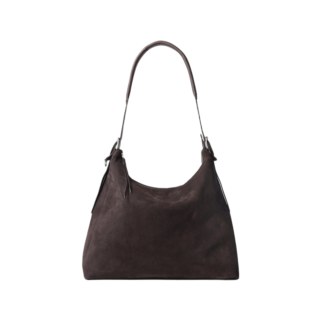 르메르 벨티드 호보백 스웨이드 레더 에보니 브라운(Lemaire Belted Hobo Bag in Suede Leather Ebony Brown) - 1