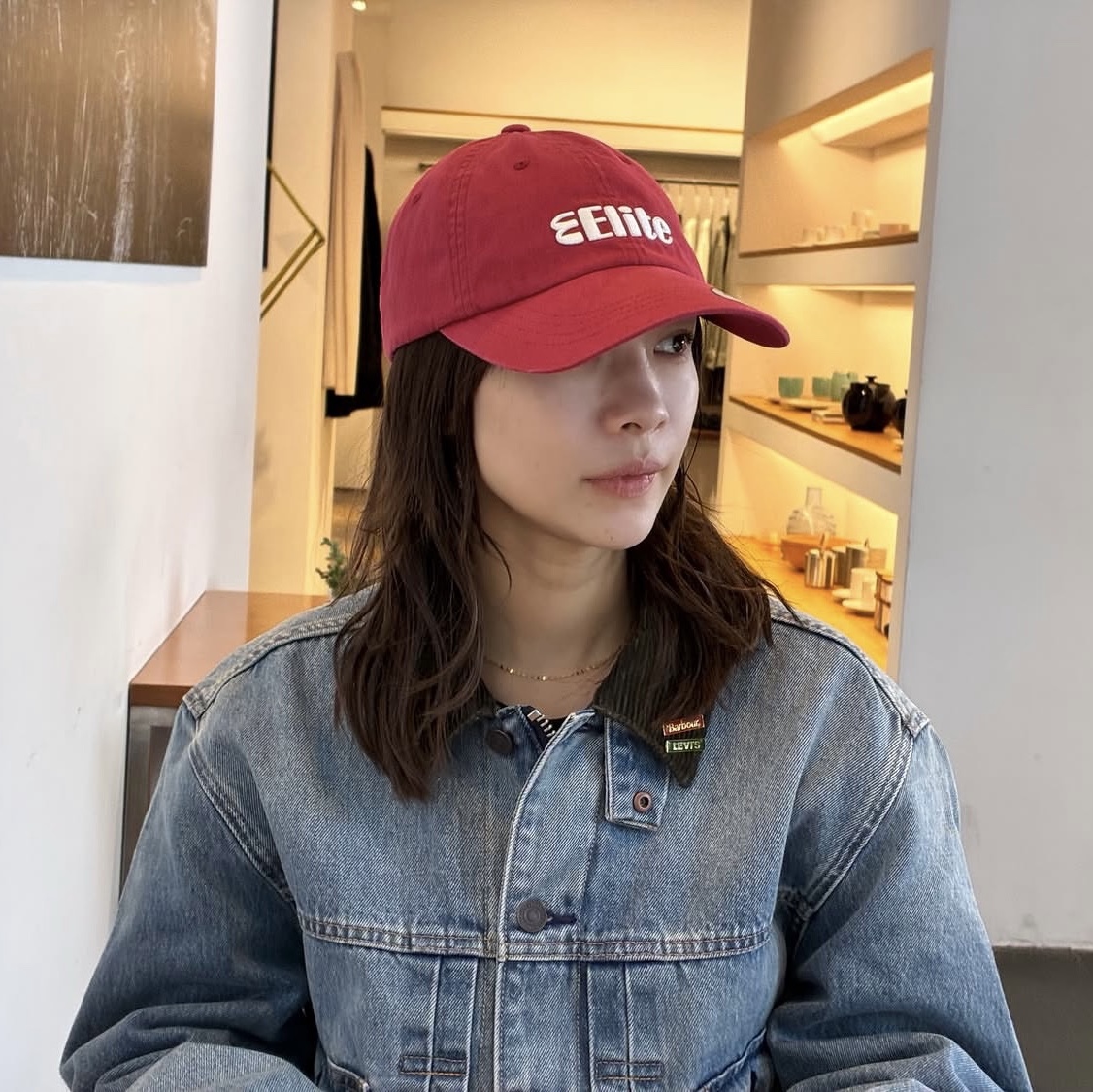 Levi's x Barbour Type II Trucker Jacket Vintage Washed Denim 착용 스타일 - 1