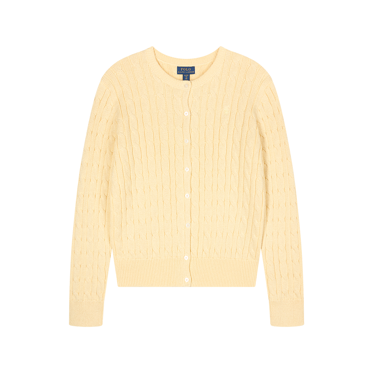 KW6BKNCRL80YL [10%적립] Polo Ralph Lauren Children Metallic Cable Knit Cardigan T Bird Yellow W Metallic - 26SS