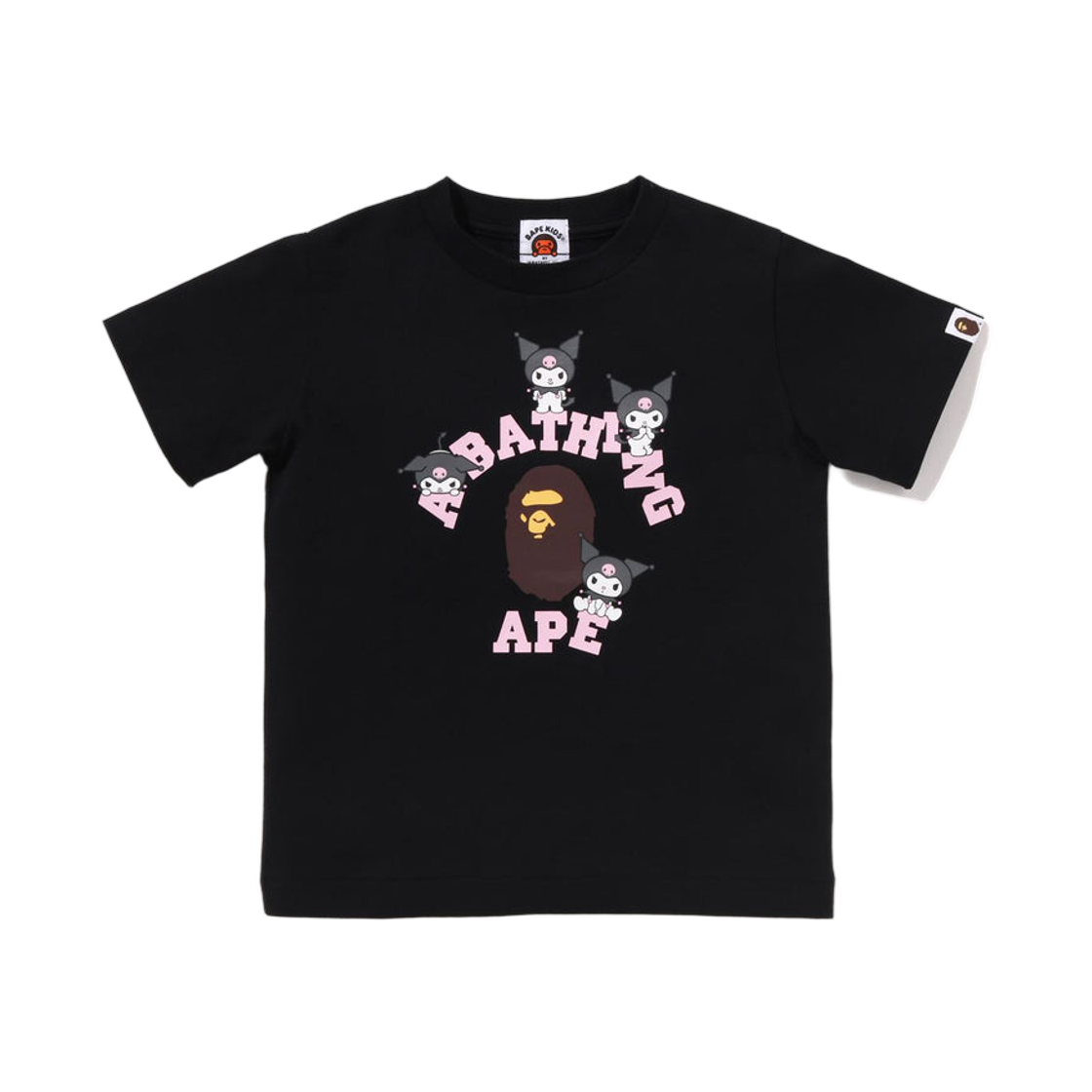 - (Kids) BAPE x Sanrio Characters College Mini T-Shirt Black Black
