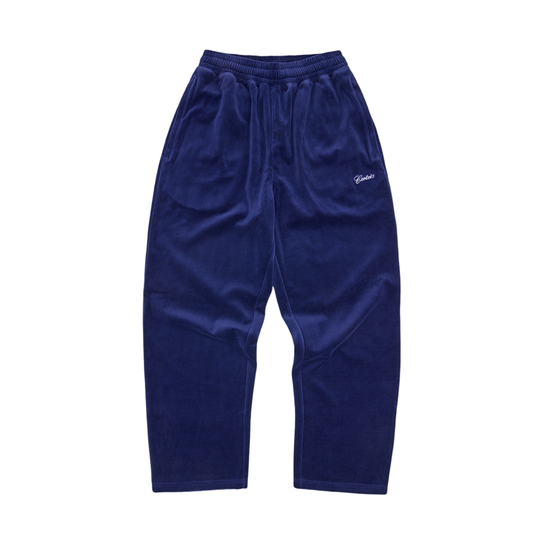 - Corteiz Pista Velour Track Pant Navy