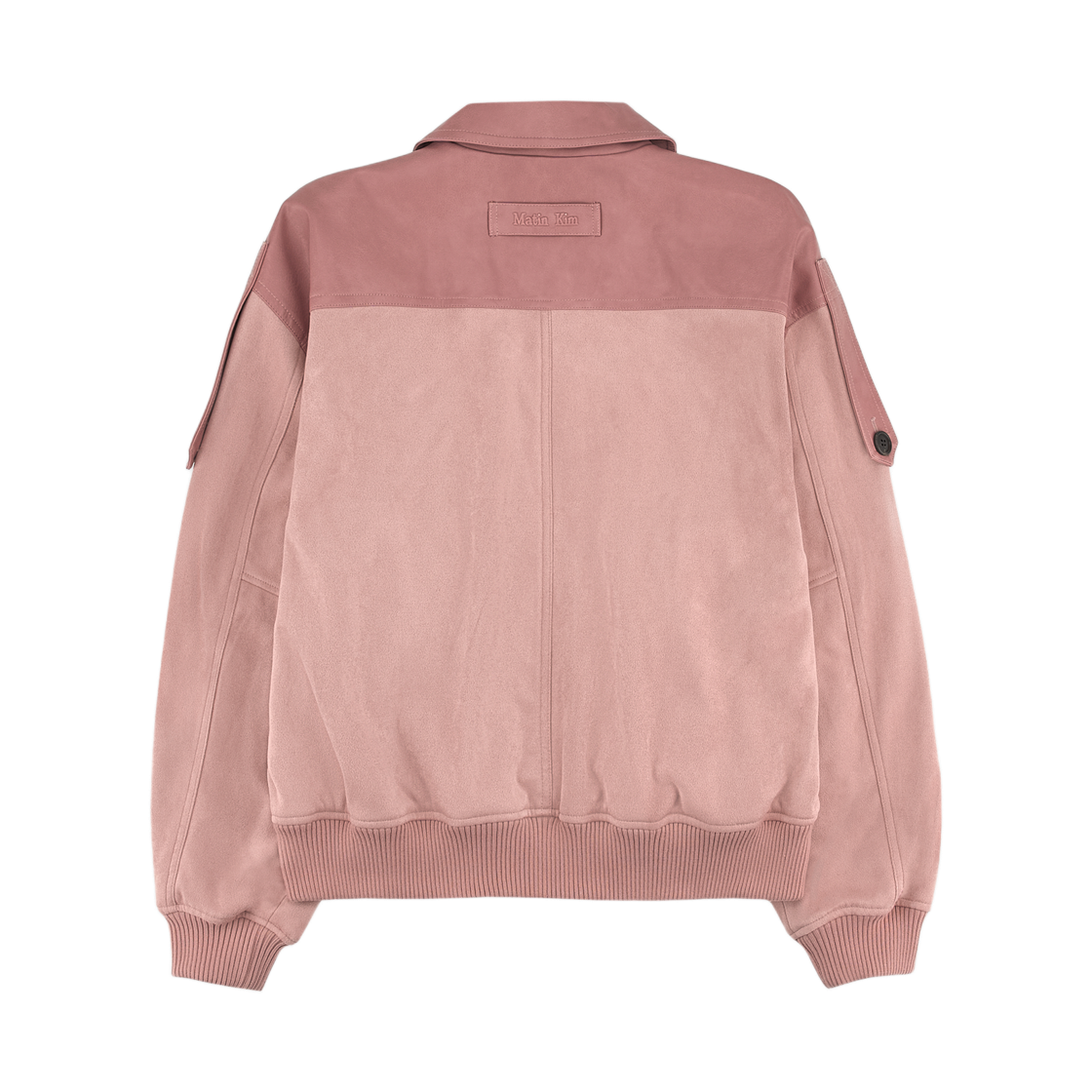 (W) 마뗑킴 스웨이드 믹스 레더 집업 점퍼 핑크((W) Matin Kim Suede Mix Leather Zip Up Jumper Pink) - 2