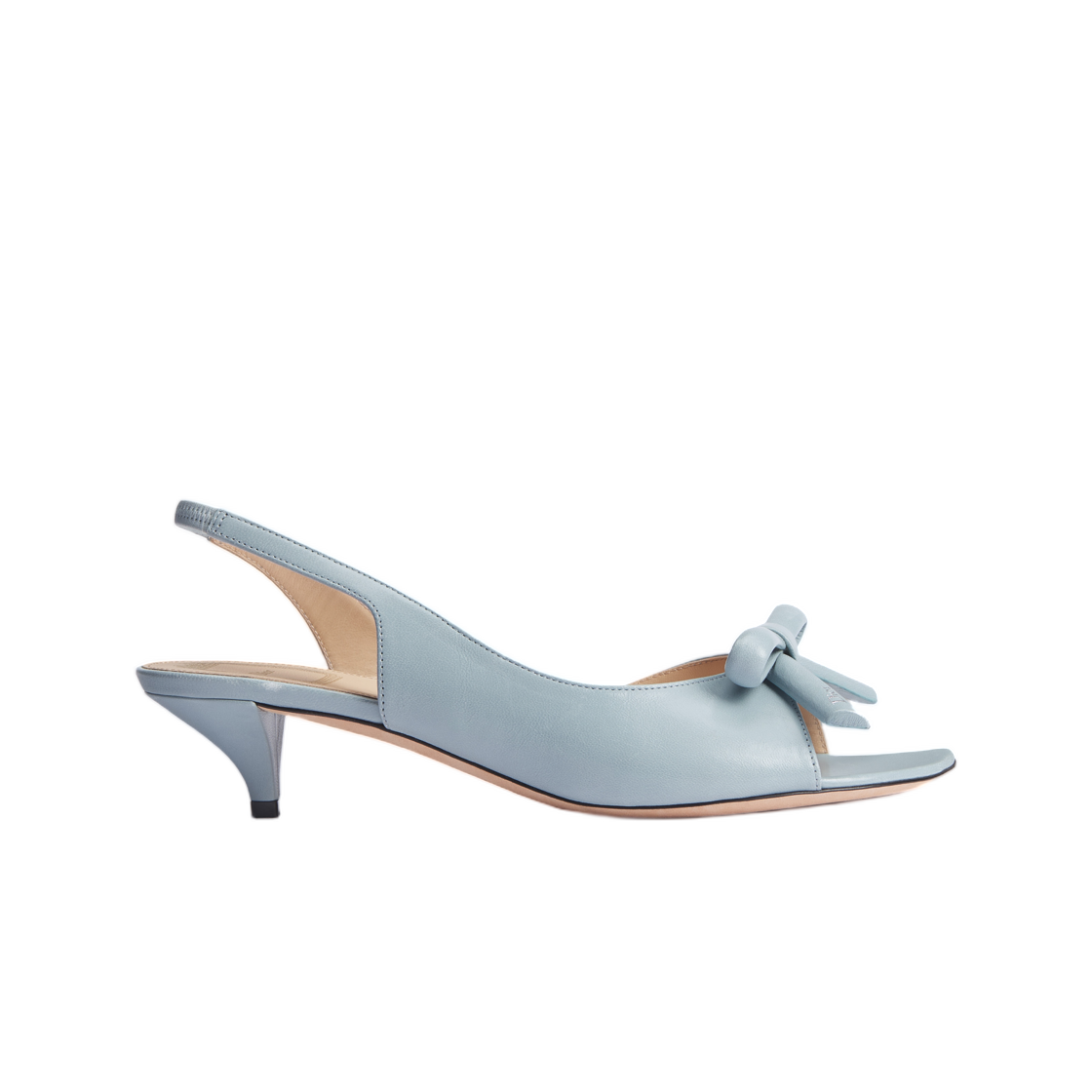 (W) 디올 보우 힐 슬링백 샌들 램스킨 블루 씨엘((W) Dior Bow Heeled Slingback Sandal Lambskin Bleu Ciel) - 1