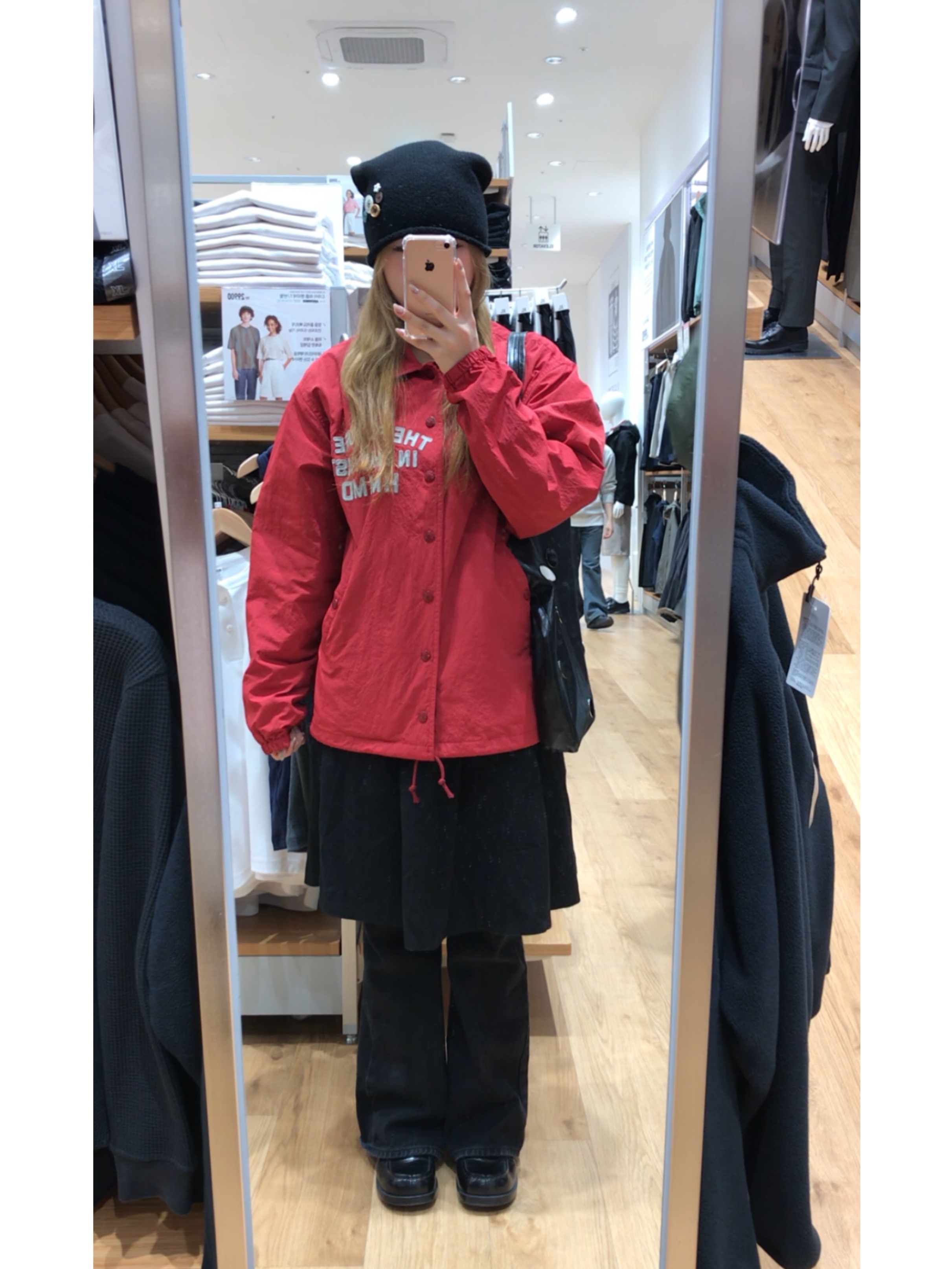 Human Made Coach Jacket Red, Haruta HS-4900 Oiko Loafer Black 착용 스타일 - 3