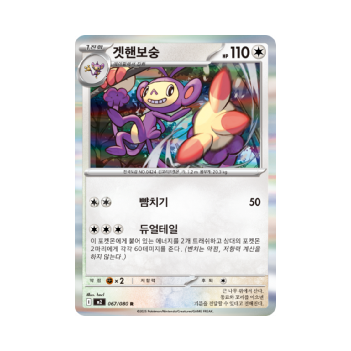 M2067-080 Pokemon TCG Ambipom R Inferno X (Korean Ver.)