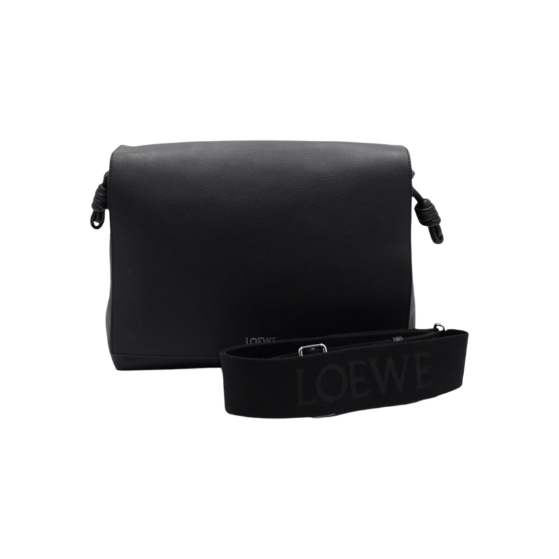 IT26TENUVNAA Loewe Black Leather Flamenco Satchel Shoulder Bag/Crossbody