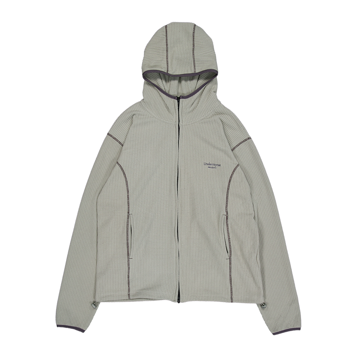 언더마이카 무.164 클래식 로고 와플 웜 후드 집업 리넨(Undermycar Mu.164 Classic Logo Waffle Warm Hood Zip-Up Linen)