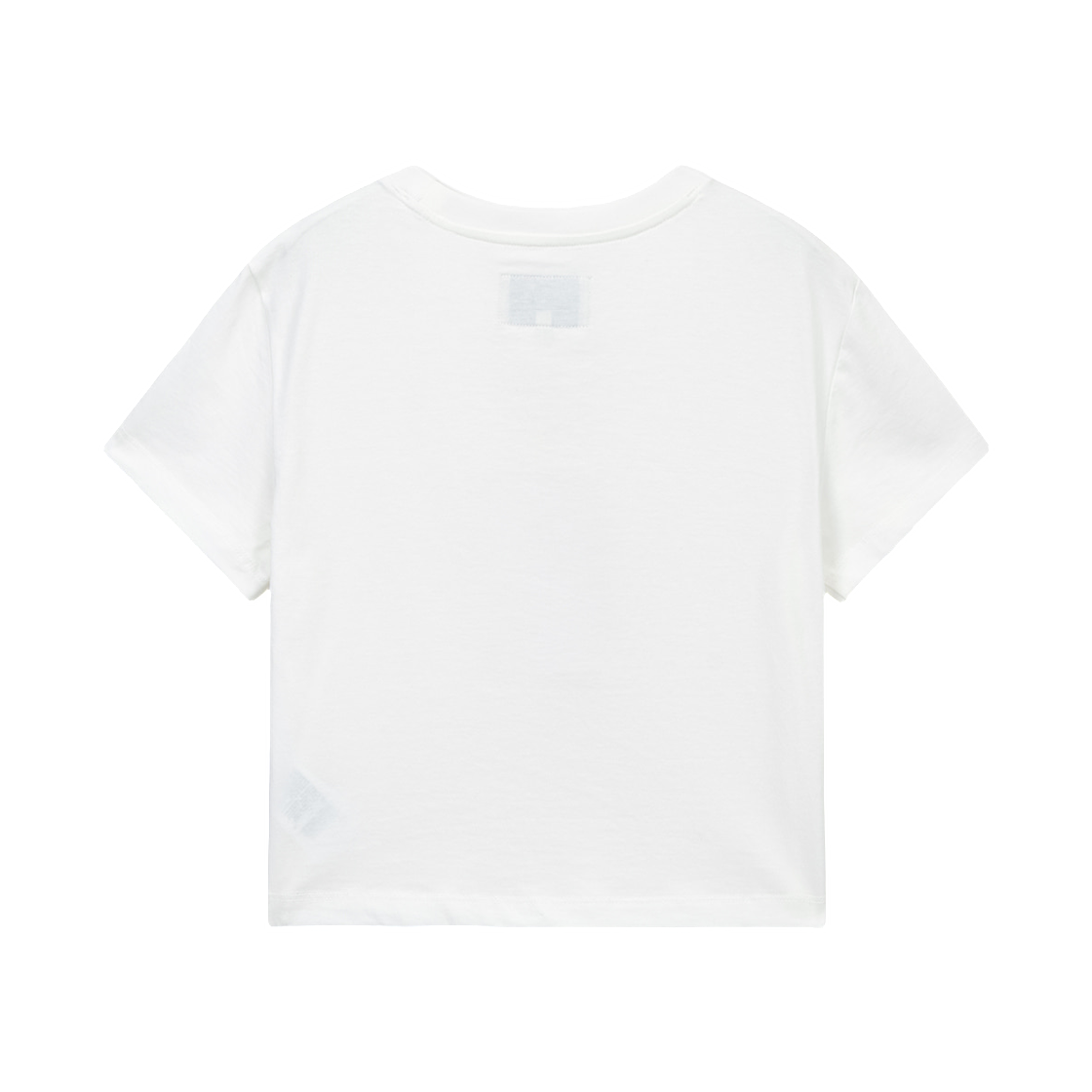 (W) 마뗑킴 라벨 포인트 레터링 크롭 탑 화이트((W) Matin Kim Label Point Lettering Crop Top In White) - 2