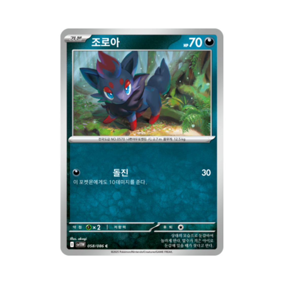 포켓몬 TCG 조로아 C 화이트플레어 (한글판)(Pokemon TCG Zorua C White Flare (Korean Ver.)) - 1