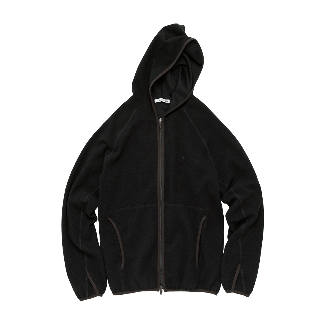 HM6PJU6051B0 [더블적립] Polyteru Human Index Human Jersey Zip Hoodie Black