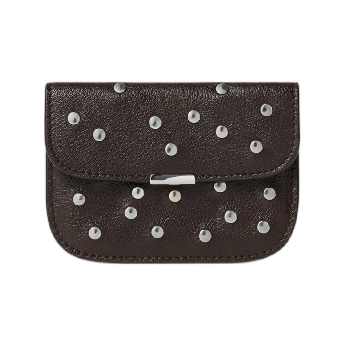 르메르 소프트 탭 스터드 닷 카드 홀더 레더 다크 초콜릿(Lemaire Soft Tab Studs Dots Card Holder in Leather Dark Chocolate) - 1