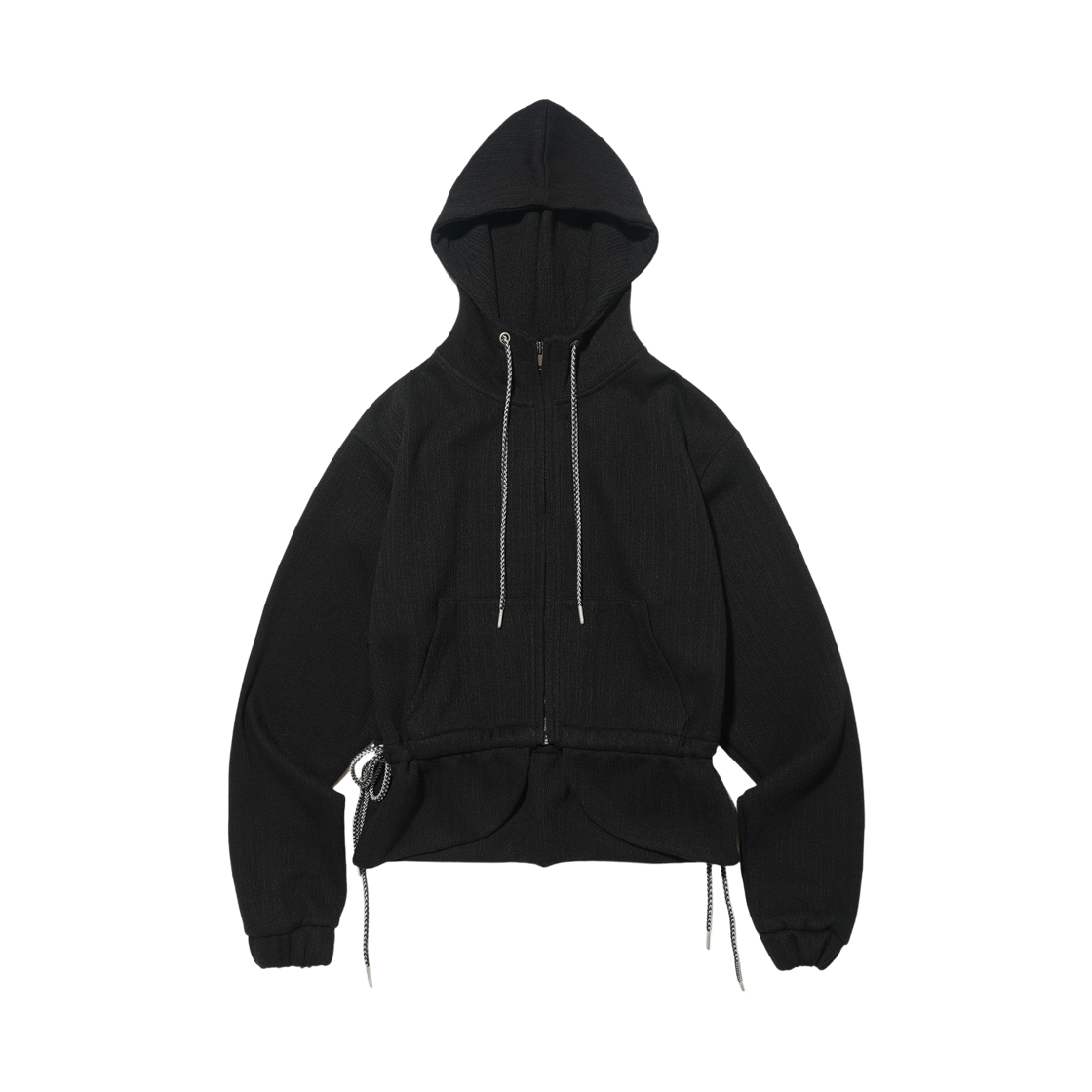 테레루 사이드 스트링 후디 집업 블랙(TERERU Side String Hoodie zip-up Black)