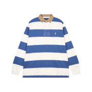 [10%적립] Polo Ralph Lauren Classic Fit Khaki Collar Rugby Shirt Old Royal Trophy Cream - 26SS
