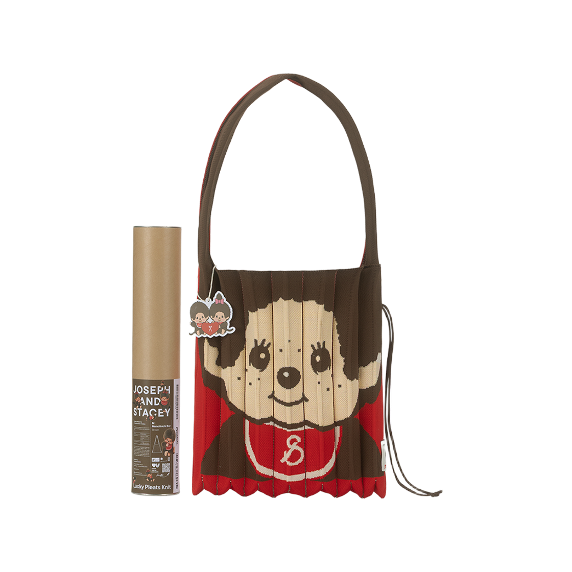 조셉앤스테이시 럭키 플리츠 니트 미디움 몬치치 보이 브라운(JOSEPH&STACEY Lucky Pleats Knit M Monchhichi Boy Brown)
