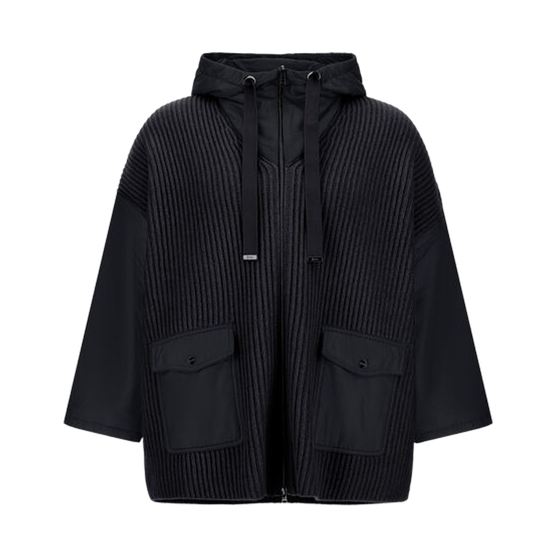 MC00036DR-70264-9300 (W) Herno Resort Wool and Nylon Ultralight Jacket Black
