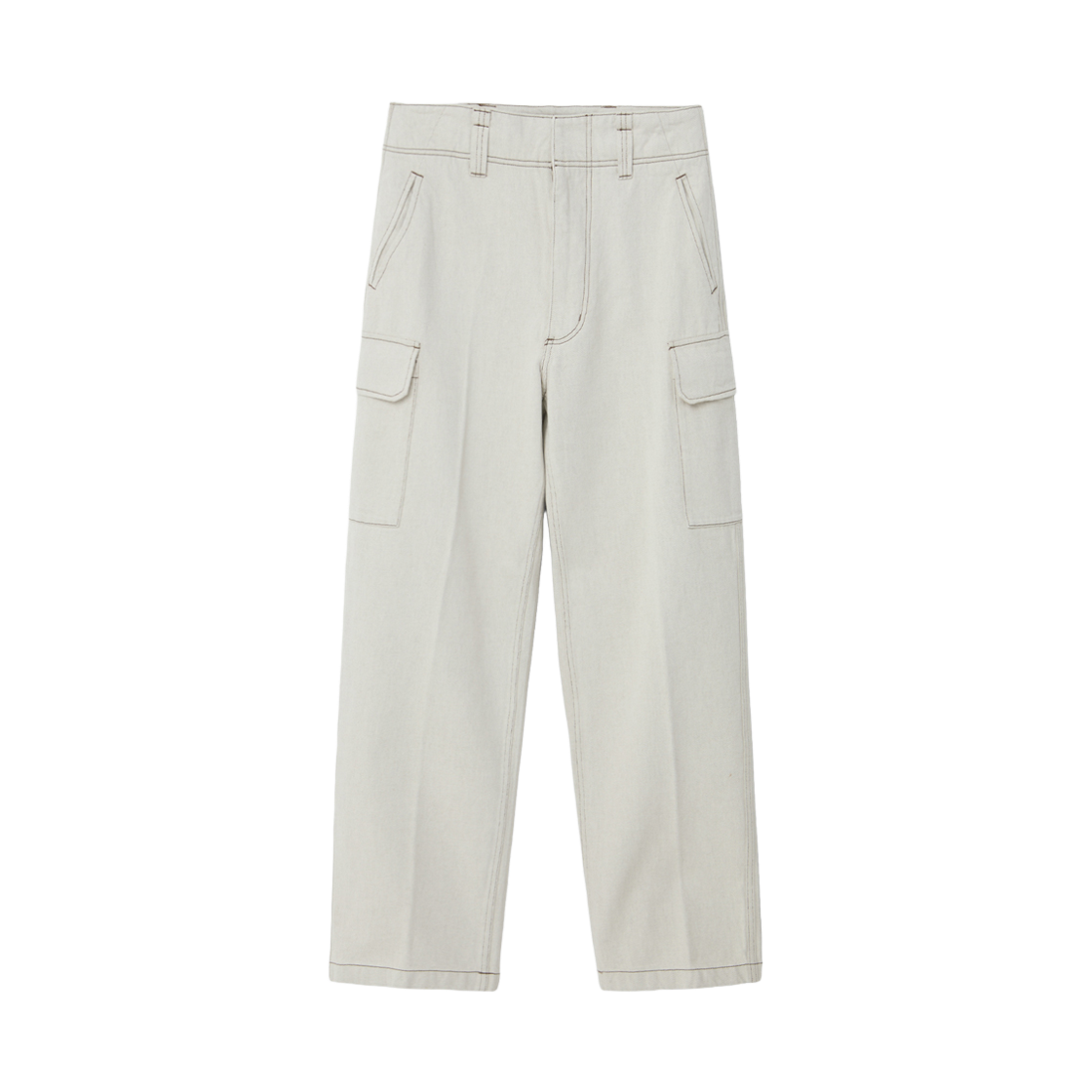 순진 컬러스티치 유틸리티 이지레그 팬츠 에크루(SOONJEANS Color Stich Utility Easy Leg Pants Ecru) - 1