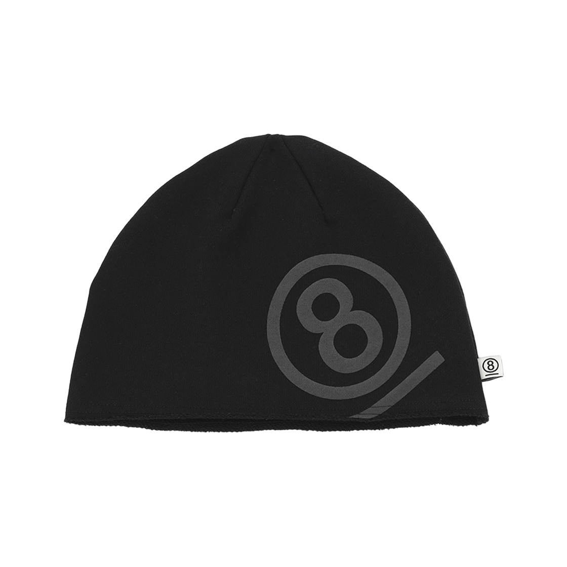P25207034 Pose Number Eight Mesh Puff Print Sweat Beanie (Black)